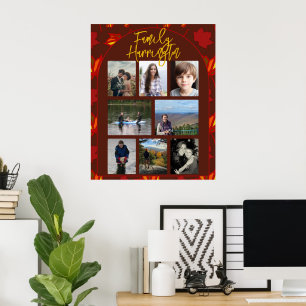 Herfstbladeren Familie Fotocollage Poster