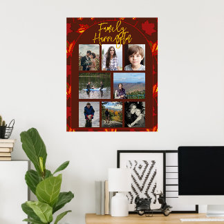 Herfstbladeren Familie Fotocollage Poster