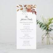 Herfstbladeren Familiedanketdiner Menu (Staand voorkant)