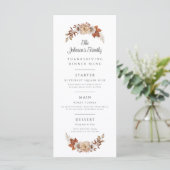 Herfstbladeren Familiedanketdiner Menu (Staand voorkant)