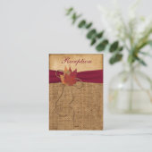 Herfstbladeren, FAUX burlap behuizing Kaart 3 (Staand voorkant)