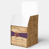 Herfstbladeren, FAUX Burlap Favor Box - Paarse Bedankdoosjes (Geopend)