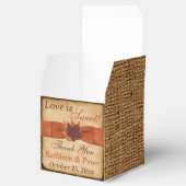 Herfstbladeren, FAUX Burlap Favor Box - Sinaasappe Bedankdoosjes (Geopend)