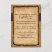 Herfstbladeren, FAUX Burlap Huwelijkssluiting Kaar Informatiekaartje (Achterkant)