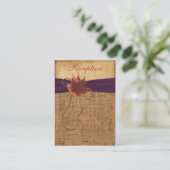 Herfstbladeren FAUX Burlap Receptie Enclosure Kaar Informatiekaartje (Staand voorkant)