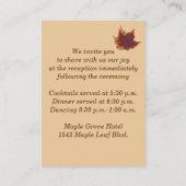 Herfstbladeren FAUX Burlap Receptie Enclosure Kaar Informatiekaartje (Achterkant)