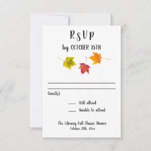 Herfstbladeren Feest Evenement Receptie Reactie RS RSVP Kaartje