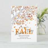 Herfstbladeren Feest Uitnodiging (Staand voorkant)