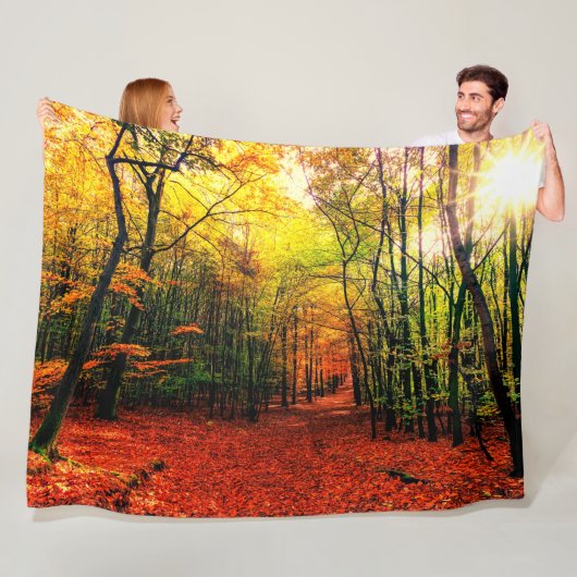 HERFSTBLADEREN FLEECE DEKEN (In situ)