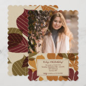 Herfstbladeren Foto 2 Uitnodiging (Voorkant / Achterkant)