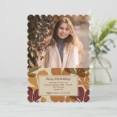 Herfstbladeren Foto 2 Uitnodiging (Staand voorkant)