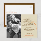 Herfstbladeren Foto Opslaan van de datum Briefkaar Aankondigingskaart (Voorkant / Achterkant)