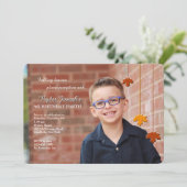 Herfstbladeren Foto Uitnodiging (Staand voorkant)