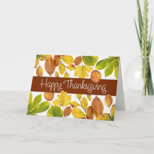 Herfstbladeren Fotografische Dankdag Kaart (Voorkant)