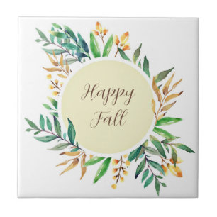 Herfstbladeren frame met aanpasbare tekst tegeltje