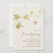 Herfstbladeren Friendsgiving-diner Kaart (Voorkant)