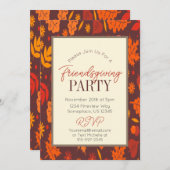 Herfstbladeren Friendsgiving-dineruitnodiging Kaart (Voorkant / Achterkant)