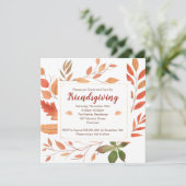 Herfstbladeren Friendsgiving Thanksgiving-feest Kaart (Staand voorkant)