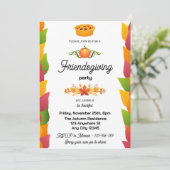 Herfstbladeren Friendsgiving uitnodiging (Staand voorkant)