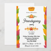 Herfstbladeren Friendsgiving uitnodiging (Voorkant / Achterkant)