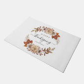 Herfstbladeren Gelukkig Thanksgiving  Deurmat (Schuin)