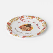 herfstbladeren gelukkig Thanksgiving Dinner Gobble Papieren Bordje (Gekanteld)