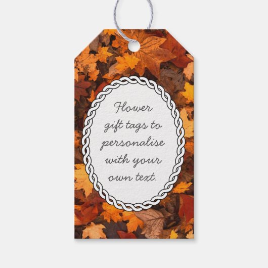 Herfstbladeren Gepersonaliseerd Bericht Cadeaulabel (Voorkant)