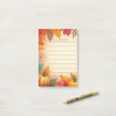 Herfstbladeren gepersonaliseerd post-it® notes (Op bureau)
