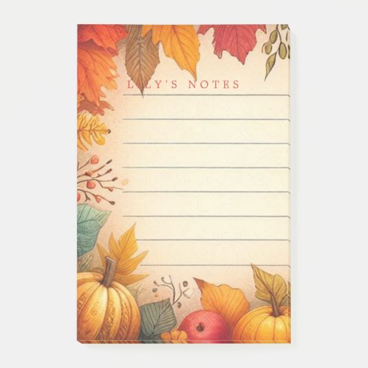 Herfstbladeren gepersonaliseerd post-it® notes (Voorkant)
