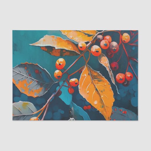 Herfstbladeren geschilderd. Natuur bloemen herfstb Tissuepapier (Voorkant)