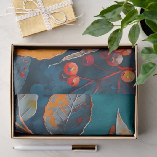 Herfstbladeren geschilderd. Natuur bloemen herfstb Tissuepapier (Geschenk)