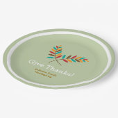 Herfstbladeren geven Bedankt, gepersonaliseerde Th Papieren Bordje (Gekanteld)