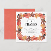 Herfstbladeren geven Bedankt Thanksgiving Kaart (Voorkant / Achterkant)