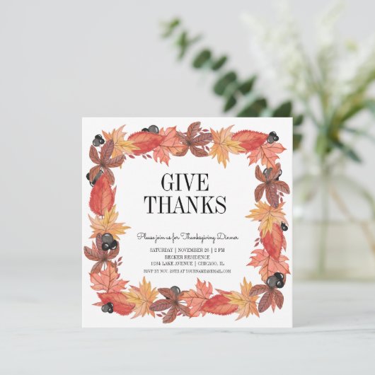 Herfstbladeren geven Bedankt Thanksgiving Kaart (Staand voorkant)