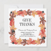 Herfstbladeren geven Bedankt Thanksgiving Kaart (Voorkant)