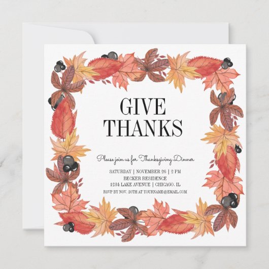 Herfstbladeren geven Bedankt Thanksgiving Kaart (Voorkant)