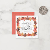 Herfstbladeren geven Bedankt Thanksgiving Note Kaa Notitiekaartje (Voorkant / Achterkant in situ)