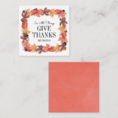 Herfstbladeren geven Bedankt Thanksgiving Note Kaa Notitiekaartje (Voorkant / Achterkant)