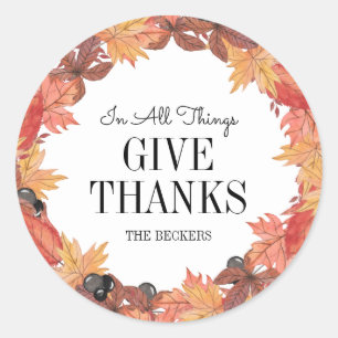 Herfstbladeren geven Bedankt Thanksgiving Sticker