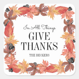 Herfstbladeren geven Bedankt Thanksgiving Sticker