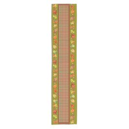 Herfstbladeren & Gingham Korte Tafelloper