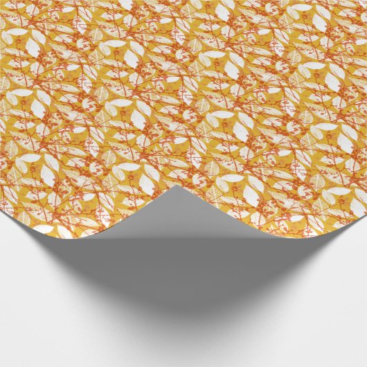 Herfstbladeren: Golden  Repeat Cadeaupapier (Hoek)