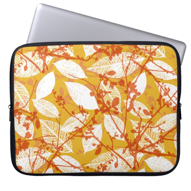 Herfstbladeren: Golden  Repeat Laptop Sleeve (Voorkant)