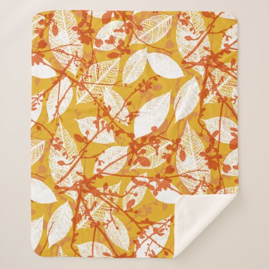 Herfstbladeren: Golden Repeat Sherpa Deken (Voorkant)