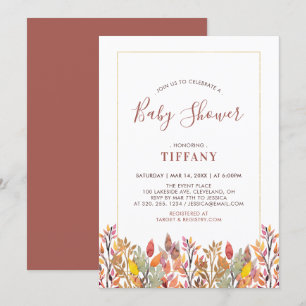 Herfstbladeren & Goud Baby Shower, Baby Sprinkle Kaart