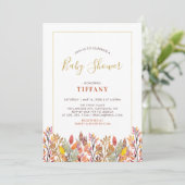 Herfstbladeren & Goud Baby Shower / Sprinkle Kaart (Staand voorkant)