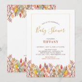 Herfstbladeren & Goud Baby Shower / Sprinkle Kaart (Voorkant / Achterkant)