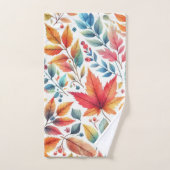 Herfstbladeren Goud Teal Oranje Handdoekenset Bad Handdoek (Handdoek)