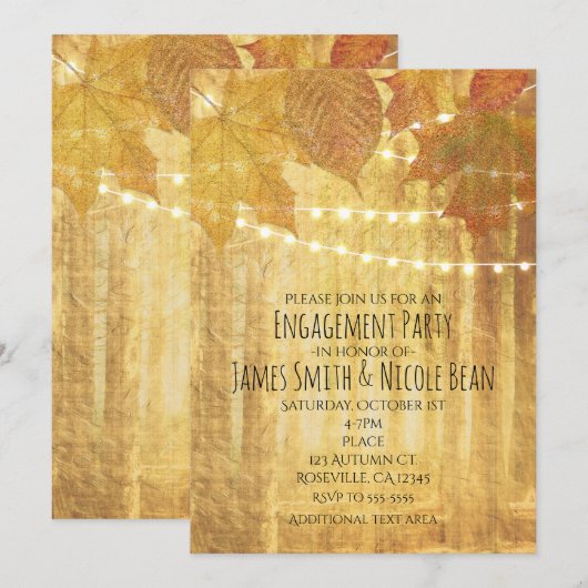 Herfstbladeren Gouden Herfst Landelijke Bossen Uit Kaart (Voorkant / Achterkant)