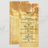Herfstbladeren Gouden Herfst Rustieke Bossen Menu (Voorkant / Achterkant)